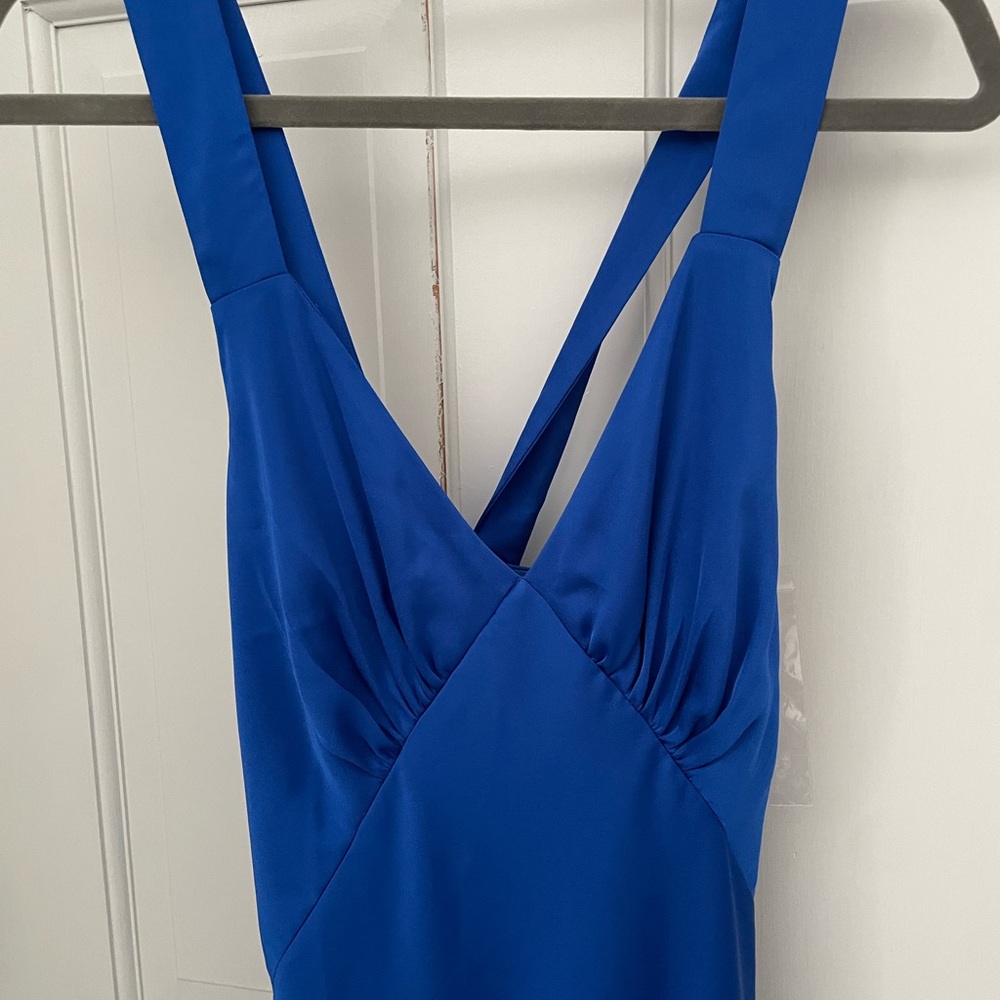 Cobalt Blue Satin Evening Gown- Birdy Grey - Picture 4 of 5